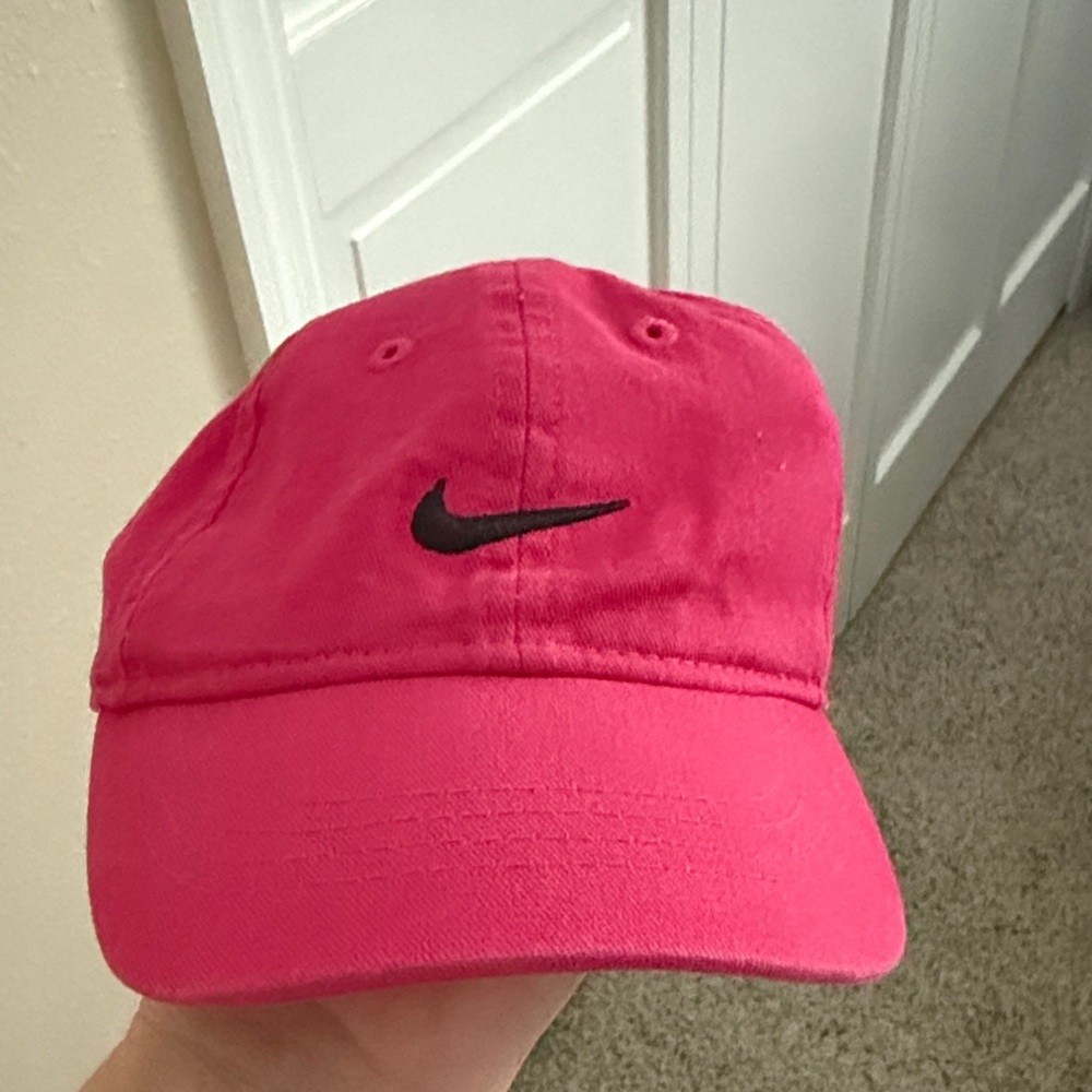Nike Kids Pink Baseball Cap with Black Swoosh